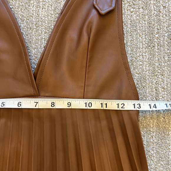 NWT Zara Faux Leather Pinafore Mini Dress - Picture 10 of 11